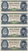 1980. 20Ft (4x) T:II+ Csak egyszer hajtva!