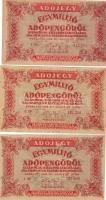 1946. 1000.000Adóp. (3x) 6 jegyű sorszámmal ,, hátlapi fordított címerrel, benne vágási rendellenességgek T:II