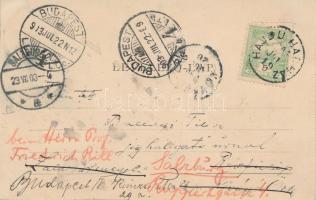 Hajdúhadház, Református templom, Fő utca, lisztraktár; Horovicz Lajos kiadása, floral