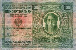 1912. 100K cseh ellenbélyeggel T:III/IV