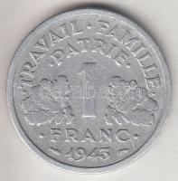 Franciaország 1943. 1Fr T:2 ph. France 1943. 1 Francs C:XF edge error Krause KM#902.1