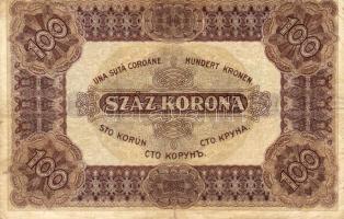 1920. 100K erősen felcsúszott elő- és hátlapi nyomás T:II/III