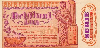 Ausztria 1930-as évek sorsjegy reklámhirdetése T:I
