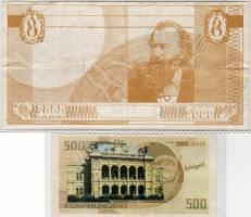 Ausztria 2 klf 500Sch + 1000Sch modern pénzutánzat - játékpénz T:II