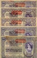 Ausztria 1918. 10.000K piros "Deutschösterreich" vízszintes bélyegzővel (5x) T:II,III,III/IV