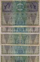 Ausztria 1918. 10.000K piros "Deutschösterreich" vízszintes bélyegzővel (5x) T:II,III,III/...