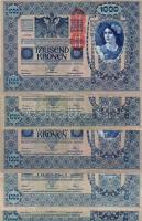 1902. 1000K (5x) piros "Deutschösterreich" függőleges bélyegzővel T:II