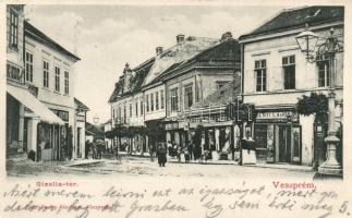 Veszprém, Gizella tér, üzletek; Pósa Endre kiadása