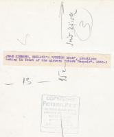 cca 1950-1960 Jean Simmons angol színésznő rémületben, filmfotó, feliratozva, 21x20 cm