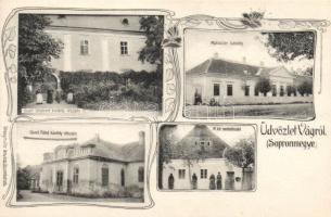 Vág, Guari- és Marinczer-kastélyok, posta; Art Nouveau floral