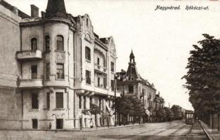 Nagyvárad Rákóczi út, villamos / street, tram