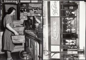 cca 1930-1940 Különféle budapesti üzletek külső és belső képe, eredeti negatívokról készült későbbi ...