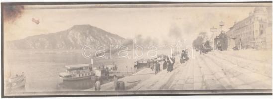 cca 1910-1920 Budapesti panorámaképek, későbbi kontakt másolatok eredeti üveglemezekről,  3 db, 9x28 cm