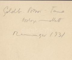 1931 Manninger:  Szentpál Olga tánccsoportjának két tagja oszlop mellett, vintage fotó, feliratozva,...