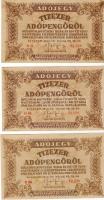 1946. 10.000Adópengő (3x) azonos erős lemezhiba (2x), ill. sorszám első száma felcsúszva T:II