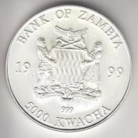 Zambia 1999. 5000K Ag "Elefánt" 1 uncia T:PP
Zambia 1999. 5000 Kwacha Ag "Elephant&qu...