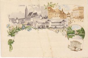 1896 Millenniumi 2 krajcáros díjjegyes litho lap Zágráb (guminyom)