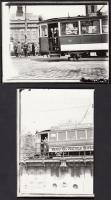 cca 1910-1930 Budapesti villamosok, későbbi kontakt másolatok eredeti üveglemezekről, 4 db, 12x17 és...