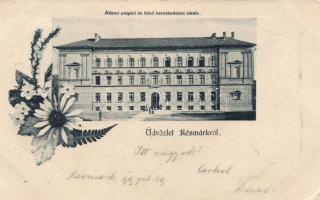 1899 Késmárk, Kereskedelmi iskola / Business school, floral
