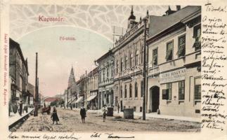 Kaposvár, Fő utca, Első Magyar Biztosítótársaság főügynöksége; Szabó Lipót kereskedő kiadása