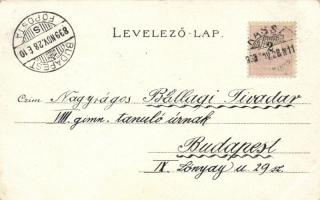 1899 Kassa, Fő utca / main street, litho