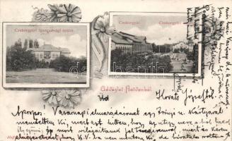 Hatvan, Cukorgyári kastély és igazgatósági épület; floral (ragasztónyom / gluemark)