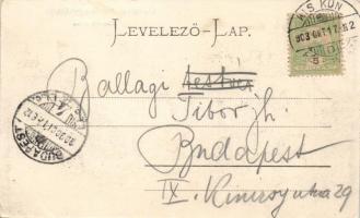 Kiskunfélegyháza, Kossuth utca, kollázs; kiadja Braun J. / collage