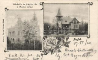 Siófok, Tánhoffer- és Ángyán- villa; floral, Schwarcz Bernát kiadása