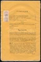1866 Magyar Sion folyóirat 1866 januári száma rajta szürkésbarna Hírlapbélyeg hiányos pár, egy újság...