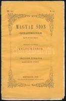 1866 Magyar Sion folyóirat 1866 januári száma rajta szürkésbarna Hírlapbélyeg hiányos pár, egy újság...