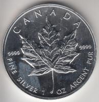 Kanada 1993. 5$ Ag "II. Erzsébet / Juharlevél" (1oz/0.999) T:BU Canada 1993. 5 Dollars Ag "Elizabeth II / Maple Leaf" (1oz/0.999) C:BU