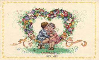 Erste Liebe Wiener art postcard B.K.W.I. 123-6 s: August Patek