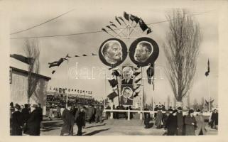 Budapest, Országos Mezőgazdasági Kiállítás és Tenyészvásár, Lenin, Sztálin, Rákosi Mátyás