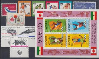 Olimpia motívum tétel 10 db bélyeg + 1 db blokk, Olympics motif value 10 stamps + 1 block