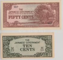 Malaya/Japán megszállás 1942. 10c + 50c T:I Malaya/Japanese occupation 1942. 10 Cents + 50 Cents C:UNC Krause M3,M4