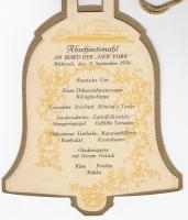 1936 A Hamburg-New York vonalon közlekedő "S.S. New York" hajó kétnyelvű étlapja és zenei ...