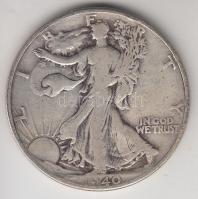 Amerikai Egyesült Államok 1940. 1/2$ Ag "Walking Liberty" T:3 USA 1940. 1/2$ Ag "Walking Liberty" C:F