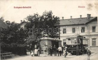 Budapest XI. Kelenföld vasútállomás, villamos; kiadja Özv. Chvála Józsefné