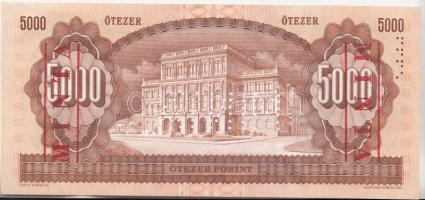 1990. 5000Ft "MINTA" perforációval és felülnyomással "H 00000587" sorszámmal T:I...