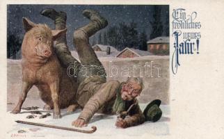 New Year, humour 'Deutscher Schulverein' s: J. Rotter