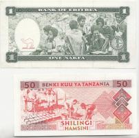 Eritrea 1997. 1N + Tanzánia 1993. 50Sh T:I-,III
Eritrea 1997. 1 Nakfa + Tanzania 1993. 50 Shillingi ...