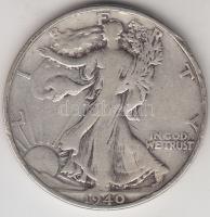 Amerikai Egyesült Államok 1940. 1/2$ Ag "Walking Liberty" T:3 USA 1940. 1/2$ Ag "Walking Liberty" C:F Krause KM#142