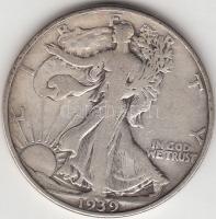 Amerikai Egyesült Államok 1939. 1/2$ Ag "Walking Liberty" T:3 USA 1939. 1/2$ Ag "Walking Liberty" C:F Krause KM#142