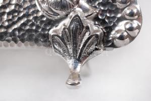 Cca 1920 ezüst (Ag.)szalvétatartó, poncolt rózsacsokrokkal, jelzett (Dianás), mesterjeggyel (CzF), p...