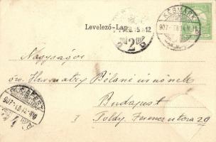 Késmárk, Városháza / Town hall, coat of arms, litho