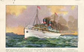 Magyar-Horvát Tengeri Gőzhajózási Rt. 'Visegrád' dupla csavarú gőzös, litho