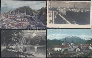 11 db régi, főként osztrák és néhány vajdasági városképes lap, közte egy So. Stpl / 11 old Austrian postcards, including some postcards from Vojvodina