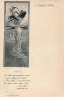 I Cinque Sensi, Art Nouveau, artist signed