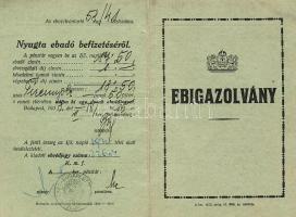 1938  Budapest székesfőváros Ebigazolvány