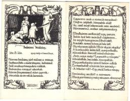 1919 Három kislány B. Ida antikommunista verse A. Bereczk M. által illusztrált üdvözlőkártya
